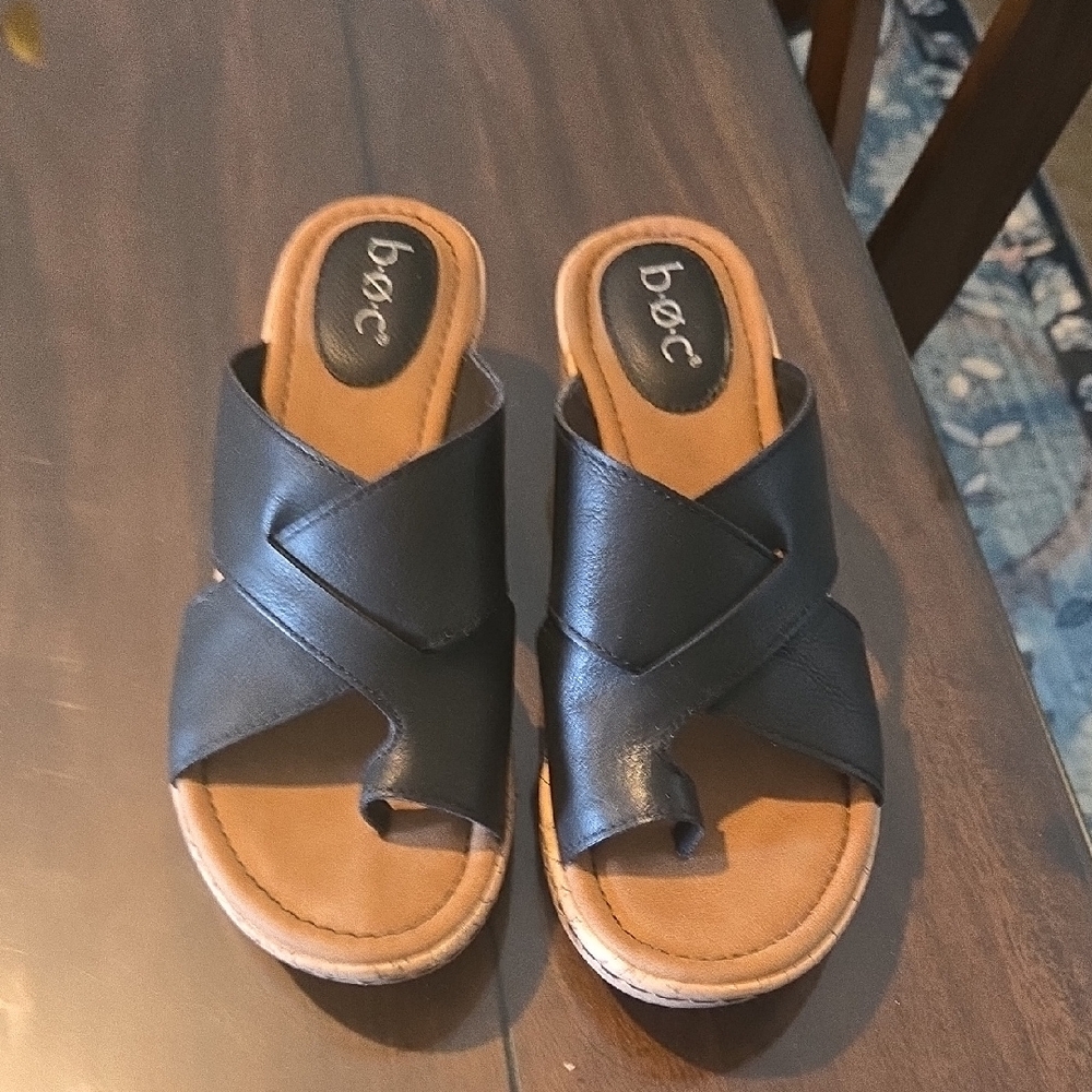 b.o.c. Black and Tan Sandals